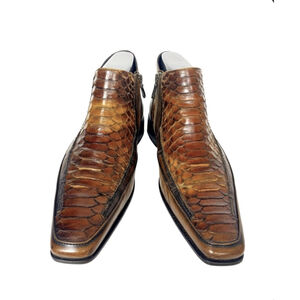 Stefano Castelli Men's Exotic Leather Boots Snakeskin Embossed